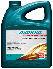 Масло моторное Addinol 5W-30 Giga Light MV 0530 LL синтетическое 5л