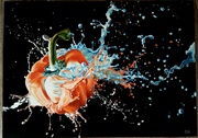 Картина "Перец в краске" холст, масло, 50х70 см. 